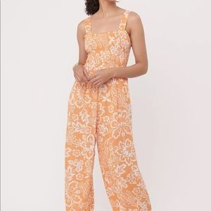 LOFT Garden Smocked Strappy Jumpsuit NWT